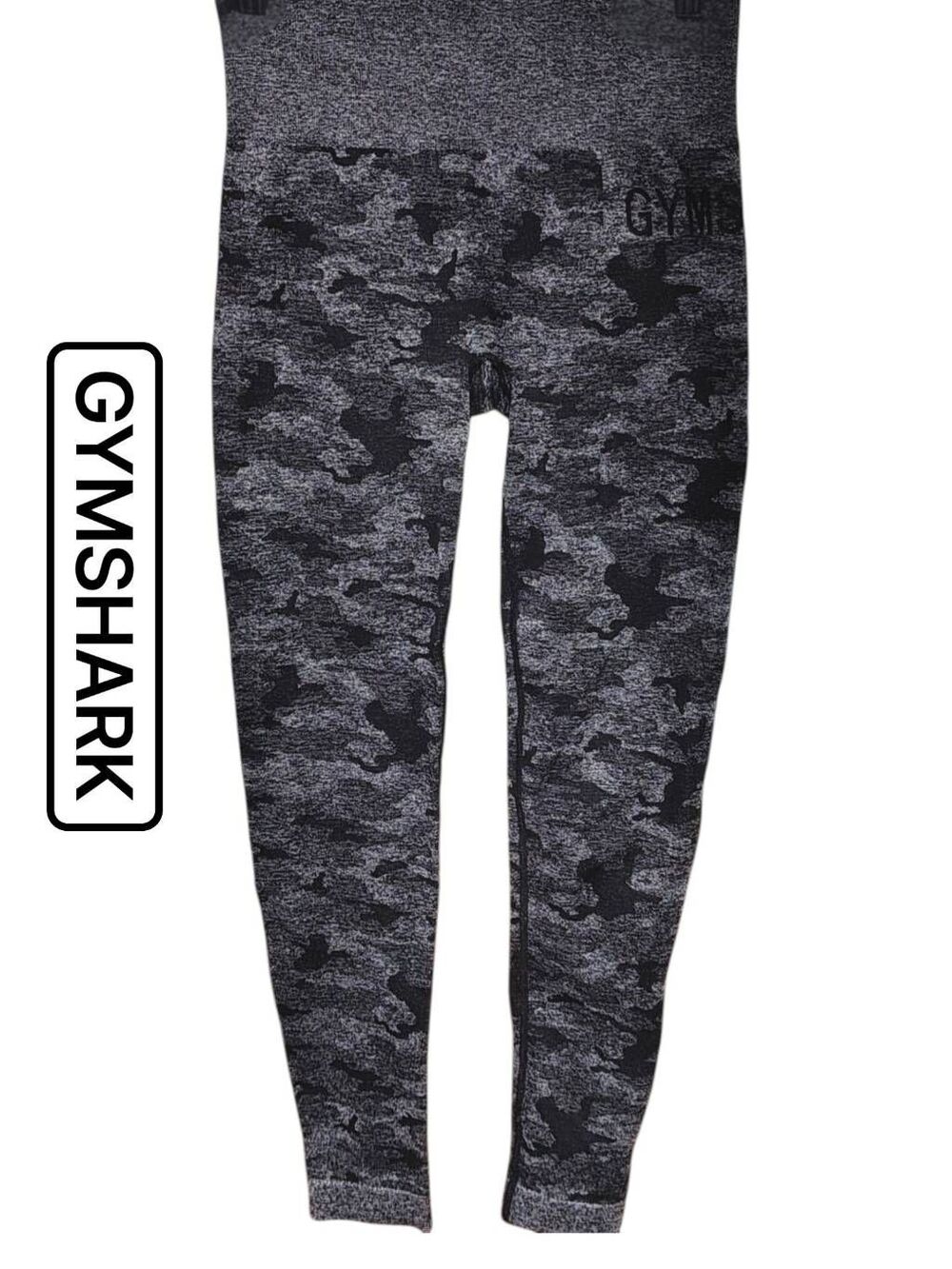 Gymshark Adapt Camo Seamless Leggings Grey Black Scrunch Bum Size Small